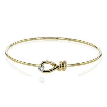 Belt Bangle in 18k Gold with Diamonds - Simon G. Jewelry