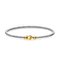 David Yurman Two Tone Micro Cable Flex Buckle Bracelet