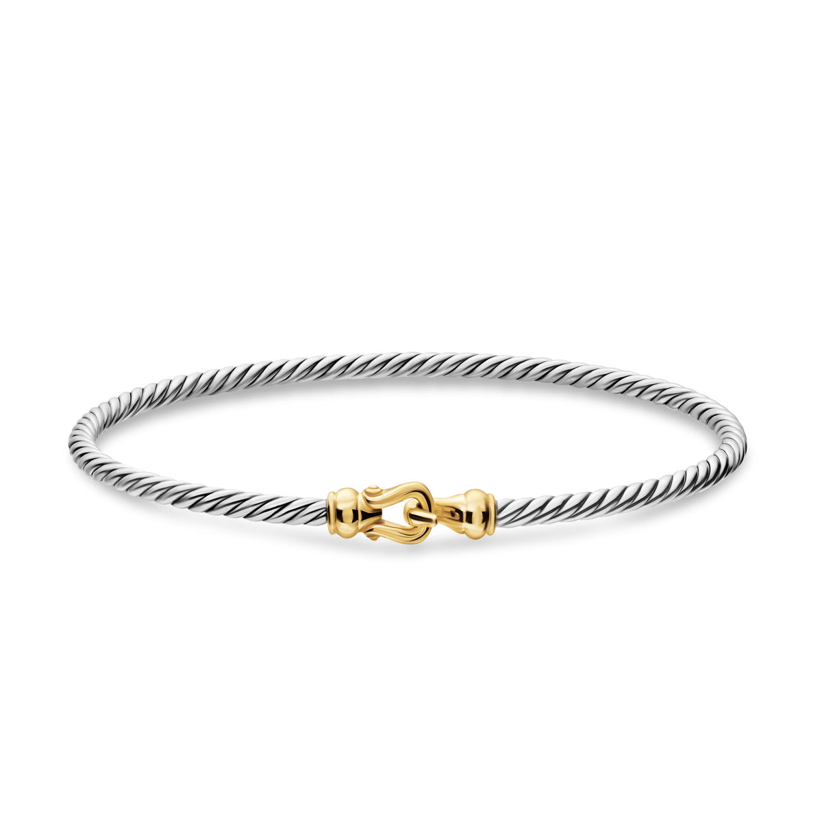 David Yurman Two Tone Micro Cable Flex Buckle Bracelet