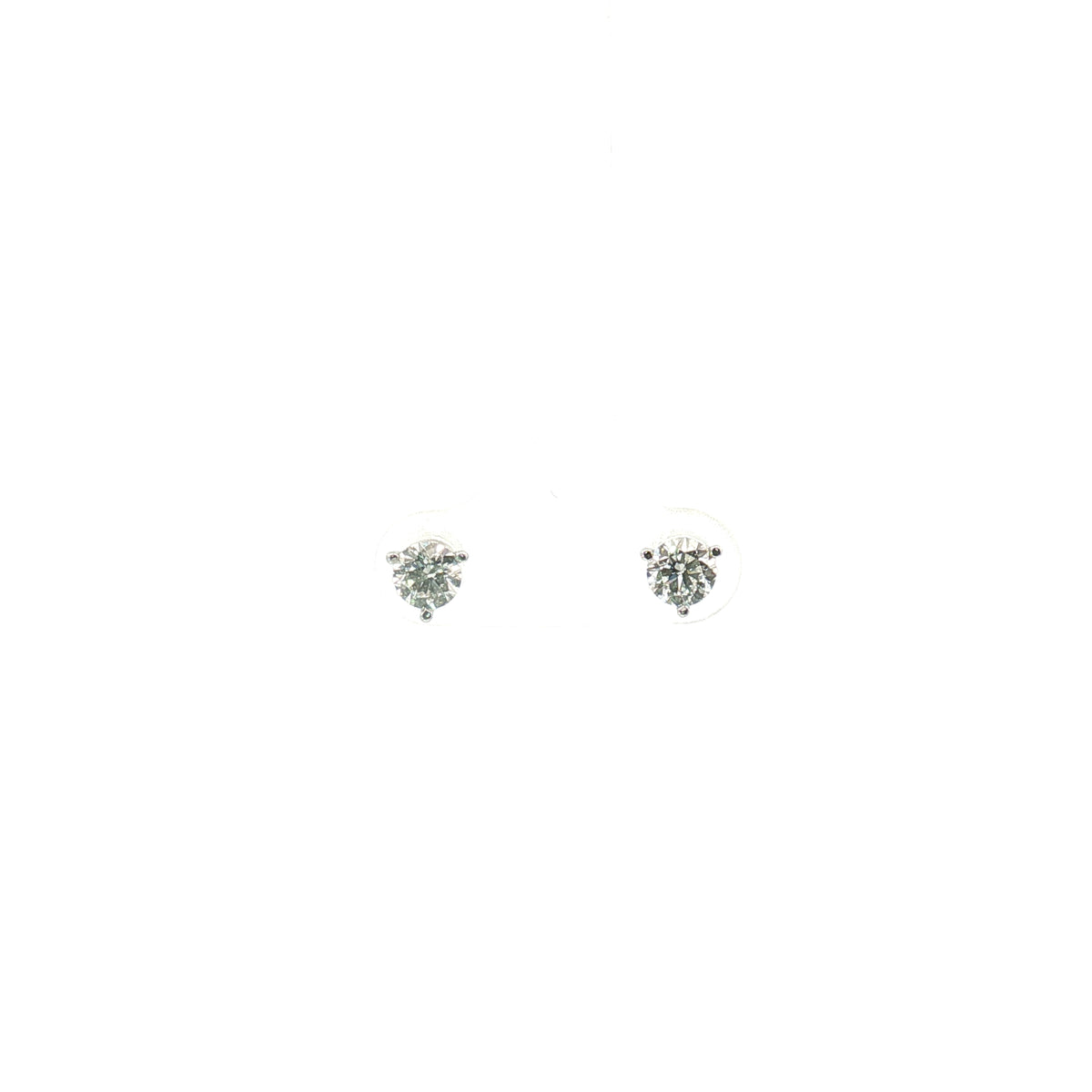 White Gold Three Quarter Carat Diamond Stud Earrings