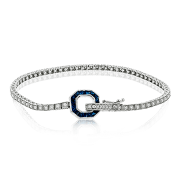 Buckle Bracelet in 18k Gold with Diamonds & Sapphires - Simon G. Jewelry