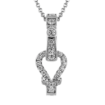 Buckle Pendant Necklace in 18k Gold with Diamonds - Simon G. Jewelry