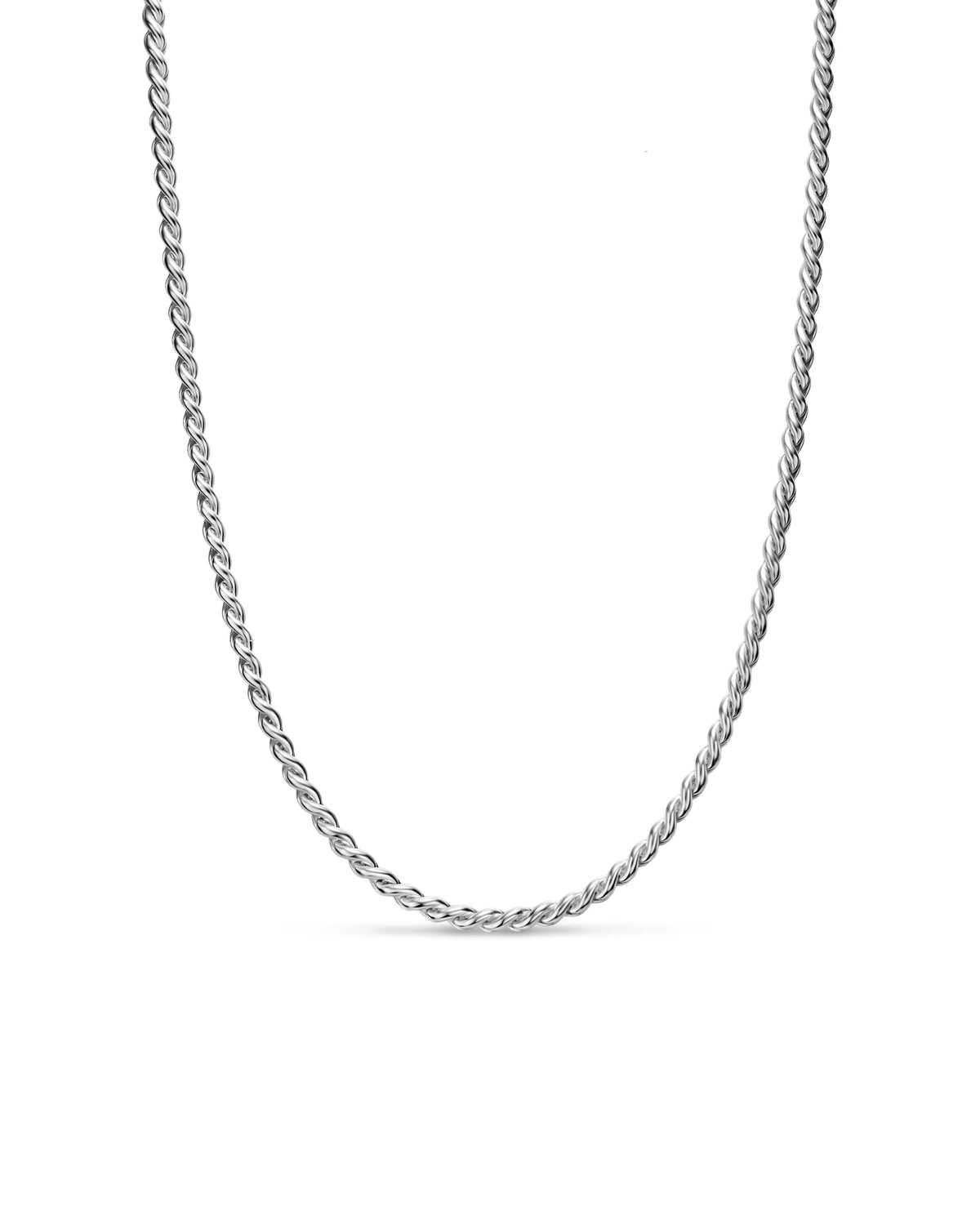 David Yurman Silver Sculpted Cable Chain Necklace