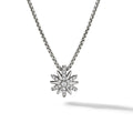 David Yurman Sterling Silver 10 mm Petite Diamond Starburst Station Necklace