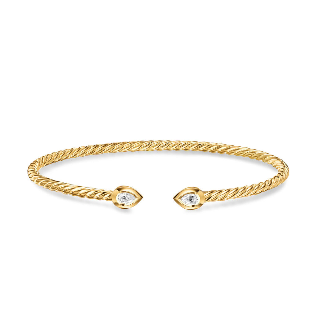 David Yurman Yellow Gold Modern Renaissance Pear Cablespira Bracelet