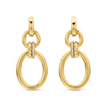 David Yurman Yellow Gold Mercer Circular Drop Earrings with Diamonds