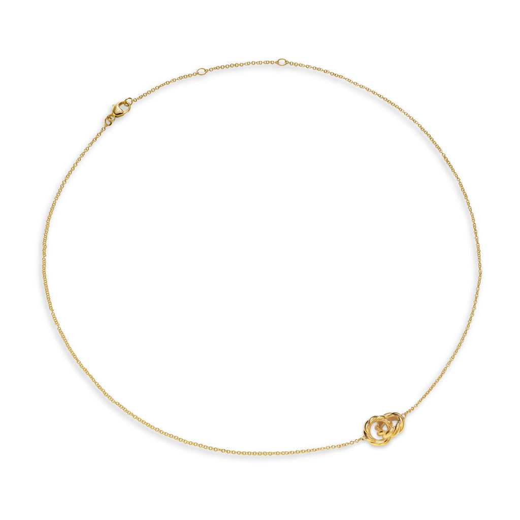 David Yurman Yellow Gold Sculpted Cable Linked Pendant Necklace