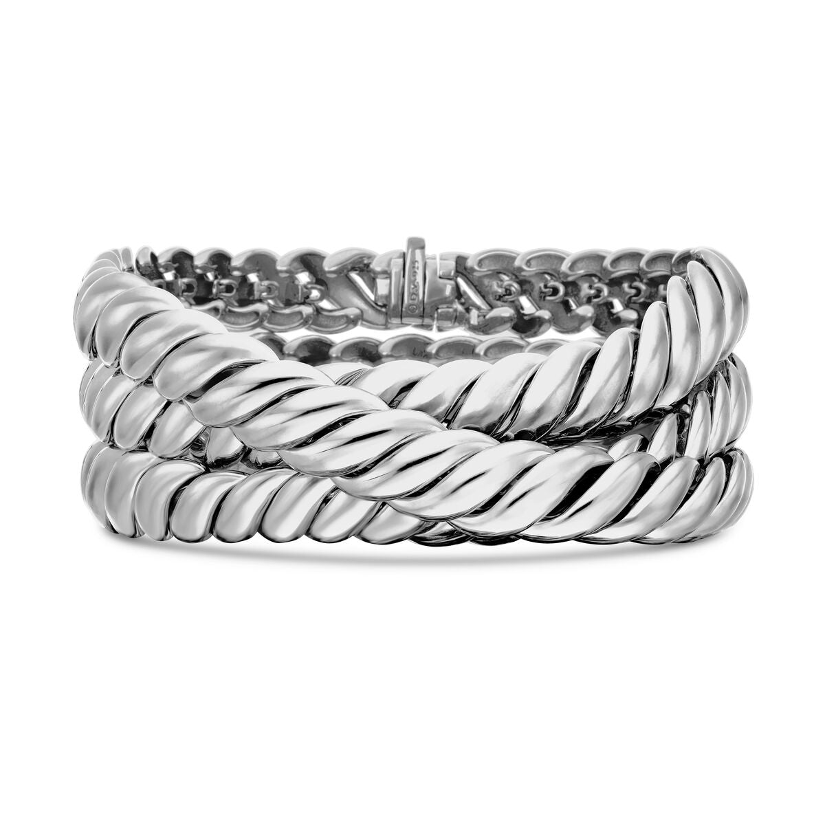 David Yurman Sterling Silver Sculpted Cable 3-Wrap Bracelet