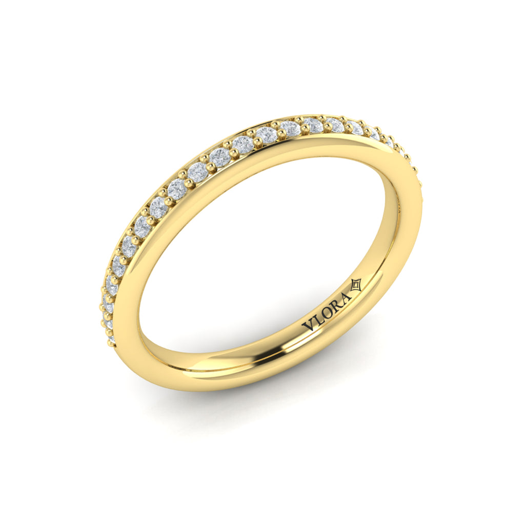 Vlora Yellow Gold Channel Set Diamond Band
