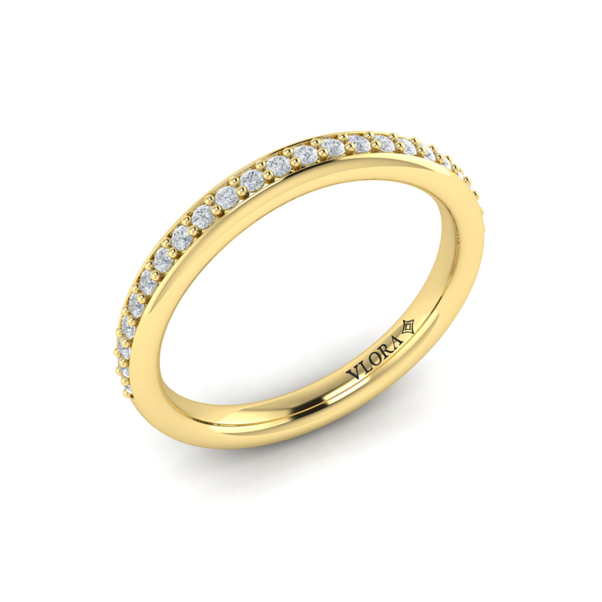 Vlora Yellow Gold Channel Set Diamond Band