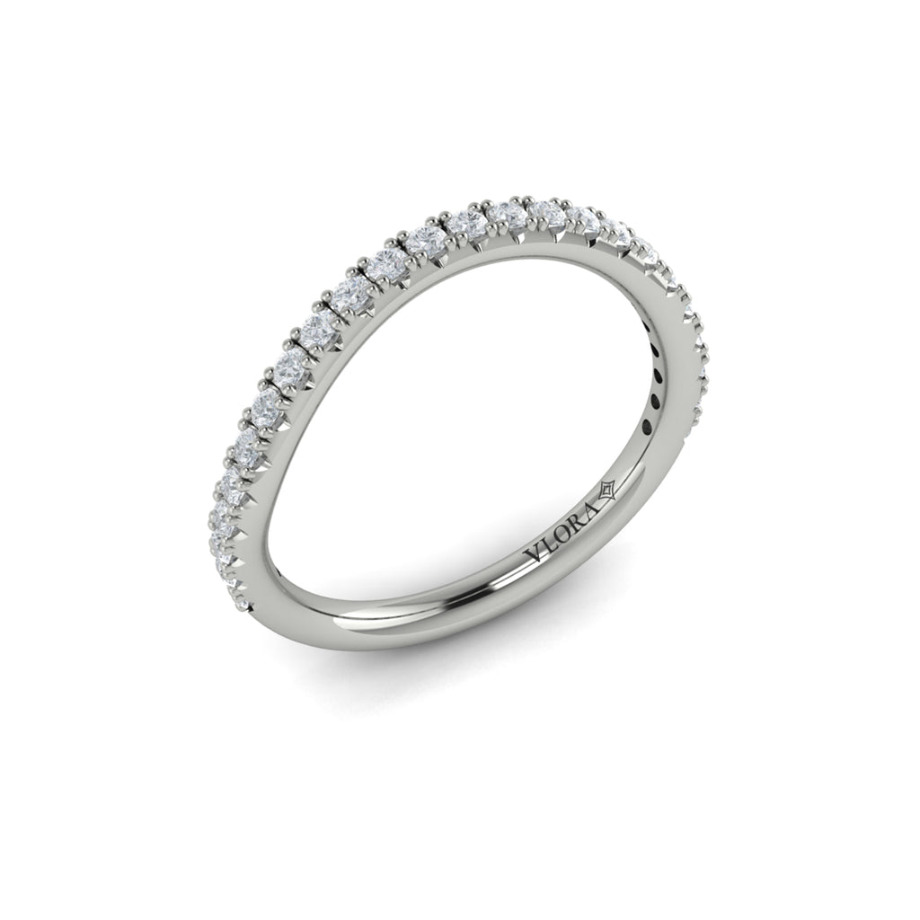 Vlora White Gold Diamond Slight Contour Wedding Band
