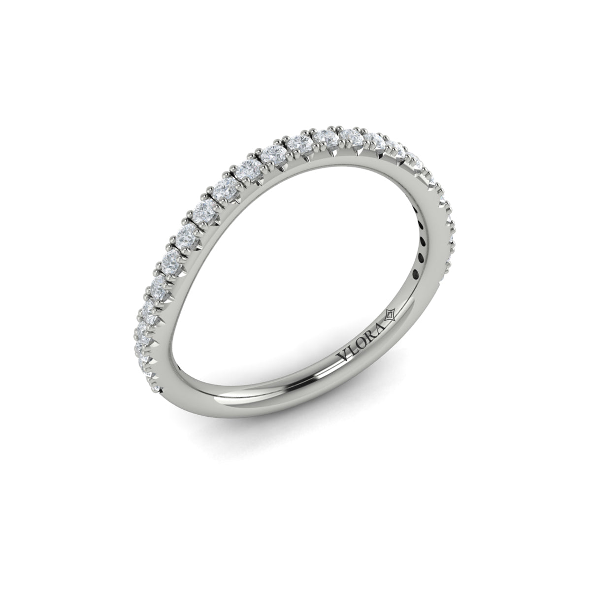 Vlora White Gold Diamond Slight Contour Wedding Band