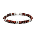David Yurman Sterling Silver Hex Spiritual Red Tigers Eye Bracelet