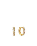 David Yurman Gold Petite Pavé Cable Diamond Hoop Earrings