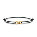 David Yurman Yellow Gold Infinity Black Nylon Link Cord Bracelet