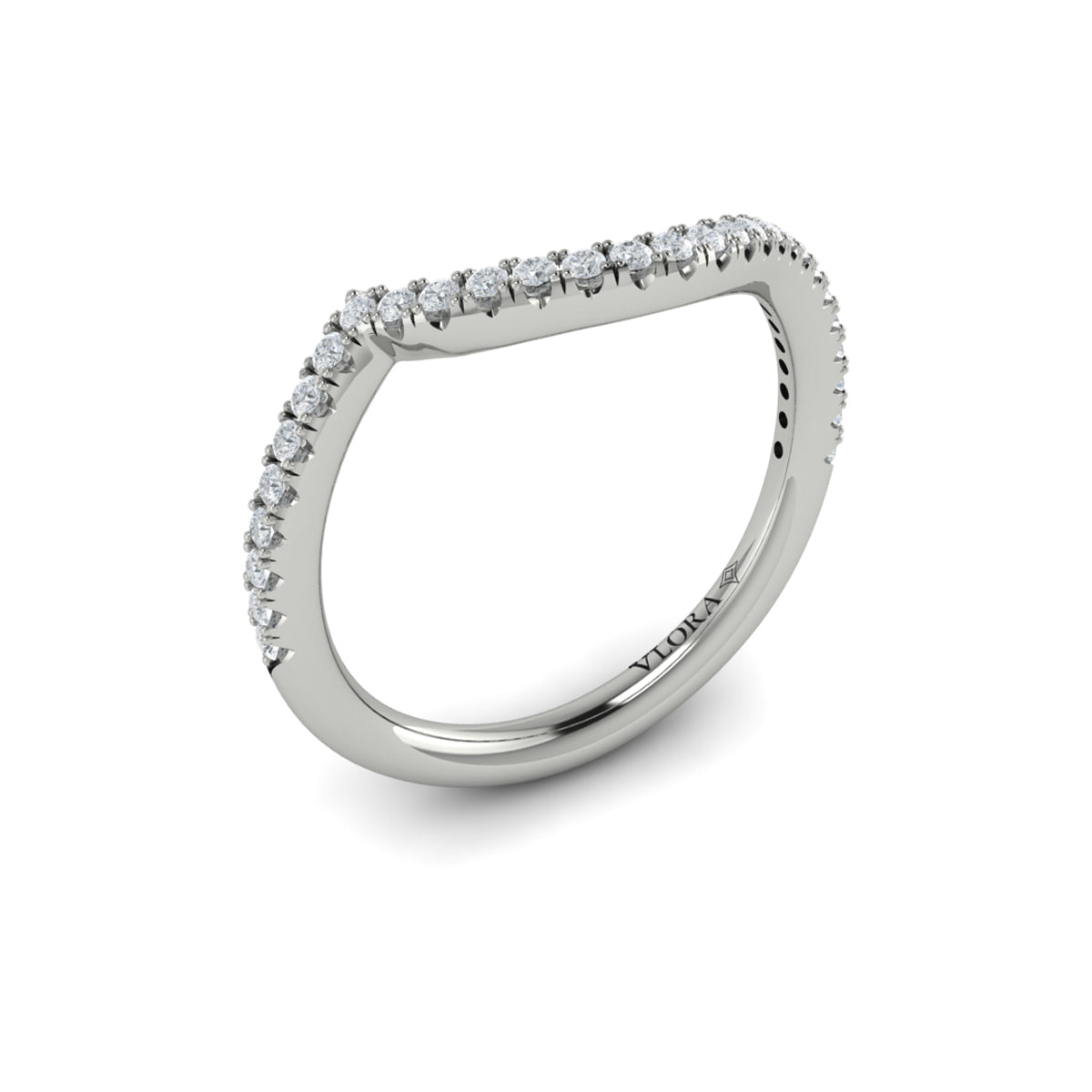 Vlora White Gold Diamond Contour Wedding Band