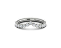 Vlora White Gold Round Diamond Bezel V Contour Wedding Band