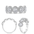 Platinum Oval Halo Diamond Wedding Band
