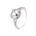 White Gold Cushion Halo Diamond Engagement Ring
