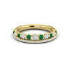 Diamond and Emerald Two Row Ring
