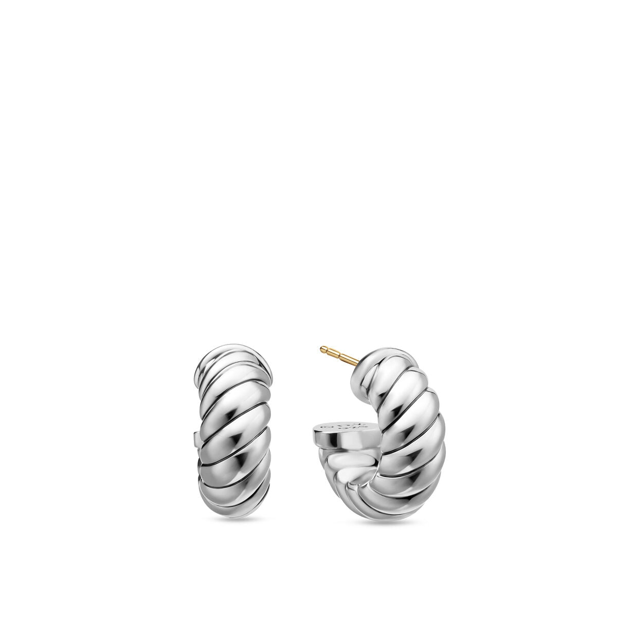 David Yurman Sterling Silver Cable Shrimp Hoop Earrings