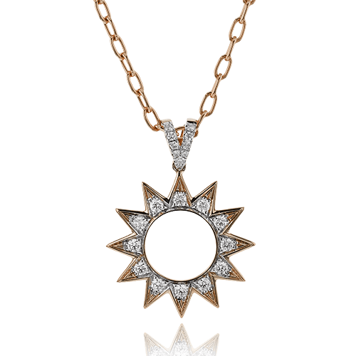 Celestial Medallion Pendant Necklace in 18k Gold with Diamonds - Simon G. Jewelry