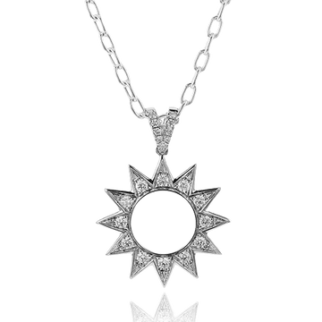 Celestial Medallion Pendant Necklace in 18k Gold with Diamonds - Simon G. Jewelry