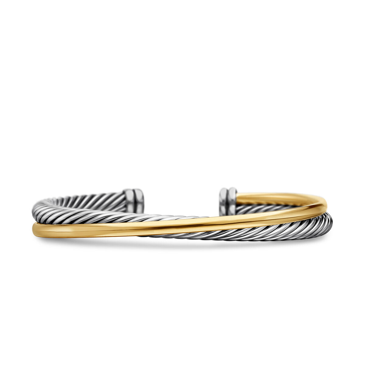 David Yurman Silver and Yellow Gold Crossover Bracelet