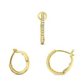 14K Yellow Gold Diamond Huggie Hoop Earrings | VMB Jewelers