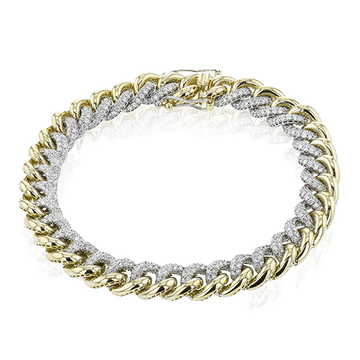 Chain Link Bracelet in 18k Gold with Diamonds - Simon G. Jewelry