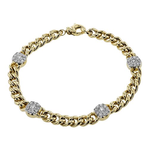 Chain Link Bracelet in 18k Gold with Diamonds - Simon G. Jewelry