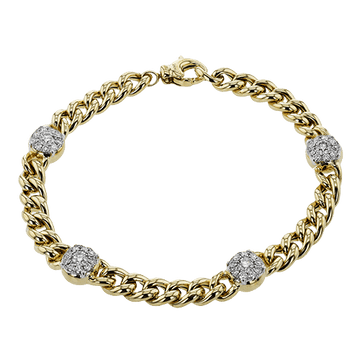 Chain Link Bracelet in 18k Gold with Diamonds - Simon G. Jewelry