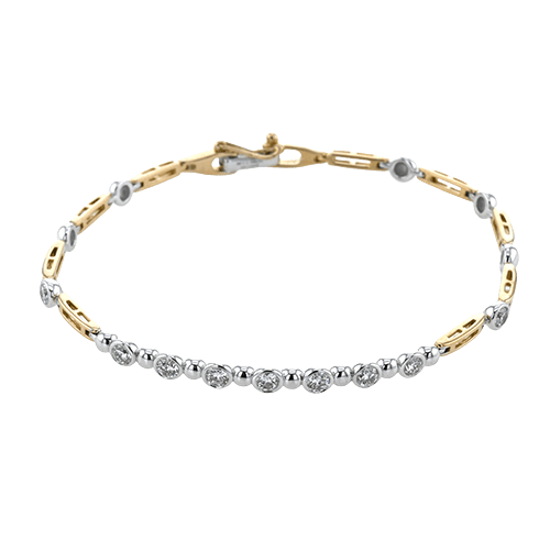 Chain Link Bracelet in 18k Gold with Diamonds - Simon G. Jewelry