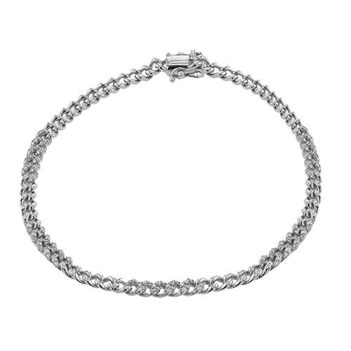 Chain Link Bracelet in 18k Gold with Diamonds - Simon G. Jewelry