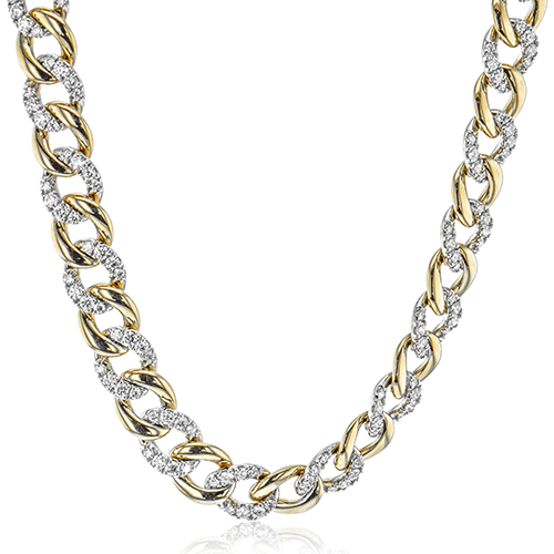 Chain Necklace in 18k Gold with Diamonds - Simon G. Jewelry