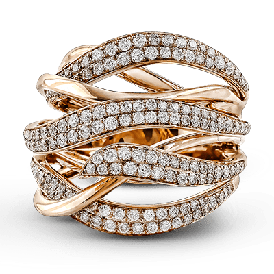 Clio Fashion Ring in 18k Gold with Diamonds - Simon G. Jewelry