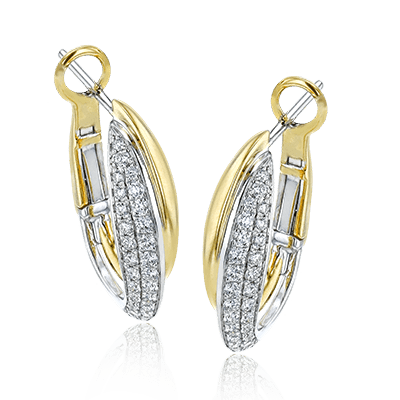 Clio Hoop Earrings in 18k Gold with Diamonds - Simon G. Jewelry