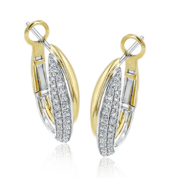 Clio Hoop Earrings in 18k Gold with Diamonds - Simon G. Jewelry