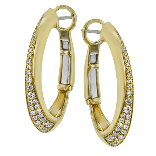 Clio Hoop Earrings in 18k Gold with Diamonds - Simon G. Jewelry