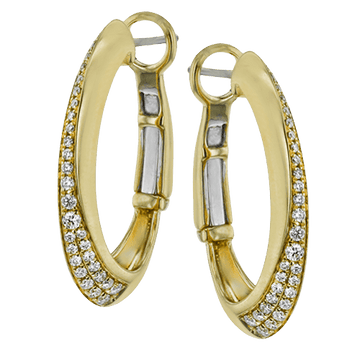 Clio Hoop Earrings in 18k Gold with Diamonds - Simon G. Jewelry