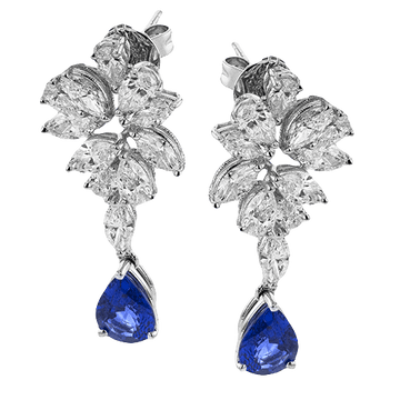 Color Earrings in 18k Gold with Diamonds - Simon G. Jewelry