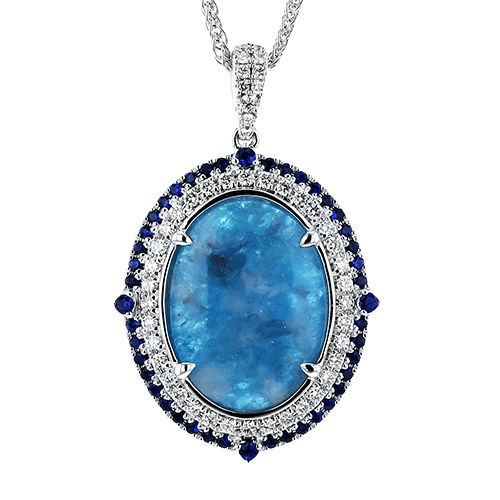 COLOR PENDANT IN 18K GOLD WITH DIAMONDS - Simon G. Jewelry