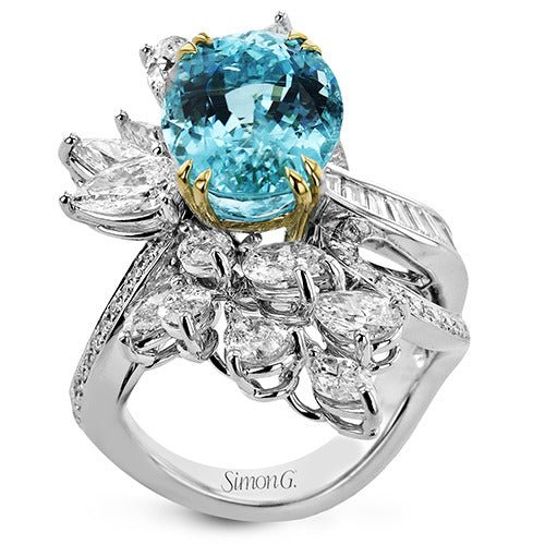 Color Ring In 18k Gold With Diamonds - Simon G. Jewelry