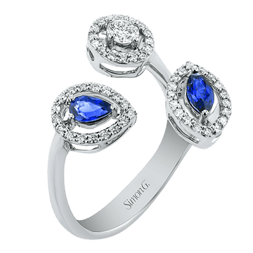 Color Ring in 18k Gold with Diamonds - Simon G. Jewelry