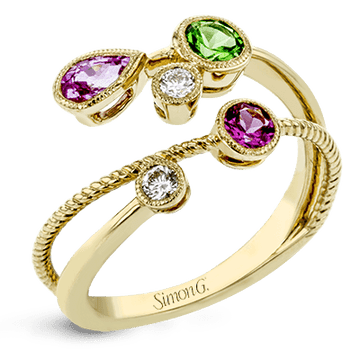 Color Ring in 18k Gold with Diamonds - Simon G. Jewelry