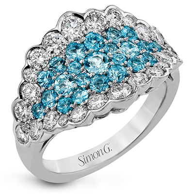 Color Ring in 18k Gold with Diamonds - Simon G. Jewelry