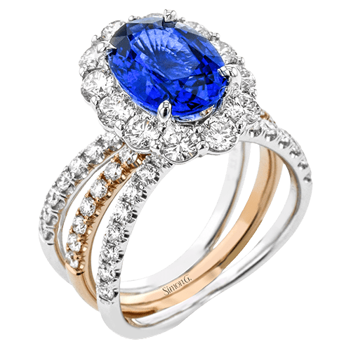 Color Ring In 18k Gold With Diamonds - Simon G. Jewelry