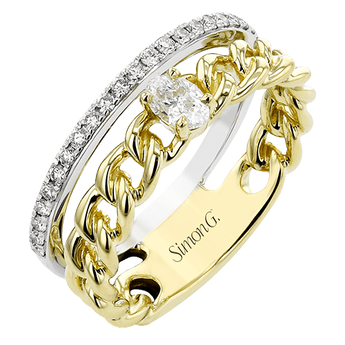 Color Ring In 18k Gold With Diamonds - Simon G. Jewelry