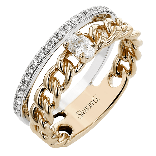 Color Ring In 18k Gold With Diamonds - Simon G. Jewelry