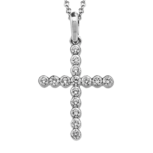 Cross Pendant in 18k Gold with Diamonds - Simon G. Jewelry